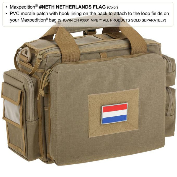 NETHERLANDS FLAG PATCH - MAXPEDITION, Patches, Military, CCW, EDC, Tactical, Everyday Carry, Outdoors, Nature, Hiking, Camping, Bushcraft, Gear, Police Gear, Law Enforcement