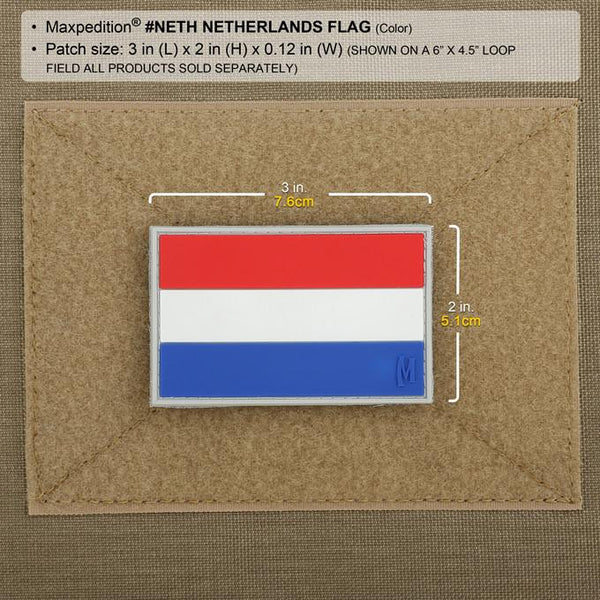 NETHERLANDS FLAG PATCH - MAXPEDITION, Patches, Military, CCW, EDC, Tactical, Everyday Carry, Outdoors, Nature, Hiking, Camping, Bushcraft, Gear, Police Gear, Law Enforcement