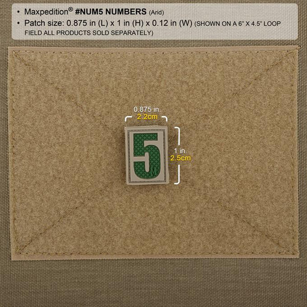 NUMBER 5 PATCH - MAXPEDITION, Patches, Military, CCW, EDC, Tactical, Everyday Carry, Outdoors, Nature, Hiking, Camping, Bushcraft, Gear, Police Gear, Law Enforcement