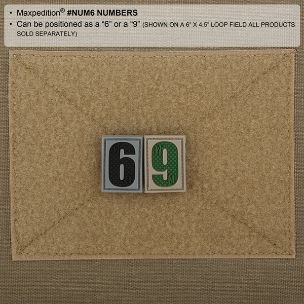 NUMBER 6/9 PATCH - MAXPEDITION, Patches, Military, CCW, EDC, Tactical, Everyday Carry, Outdoors, Nature, Hiking, Camping, Bushcraft, Gear, Police Gear, Law Enforcement