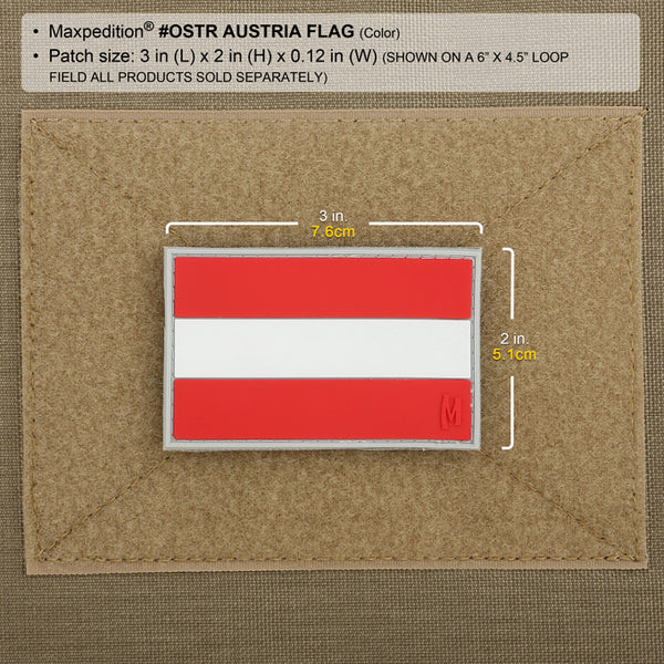AUSTRIA FLAG PATCH - MAXPEDITION, Patches, Military, CCW, EDC, Tactical, Everyday Carry, Outdoors, Nature, Hiking, Camping, Bushcraft, Gear, Police Gear, Law Enforcement