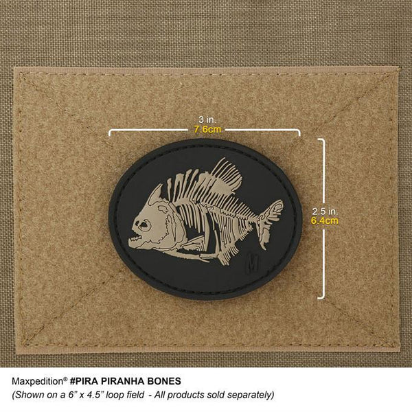 PIRANHA BONES PATCH - MAXPEDITION, Patches, Military, CCW, EDC, Tactical, Everyday Carry, Outdoors, Nature, Hiking, Camping, Bushcraft, Gear, Police Gear, Law Enforcement