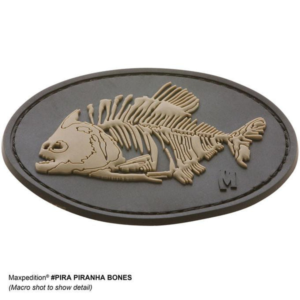 PIRANHA BONES PATCH - MAXPEDITION, Patches, Military, CCW, EDC, Tactical, Everyday Carry, Outdoors, Nature, Hiking, Camping, Bushcraft, Gear, Police Gear, Law Enforcement