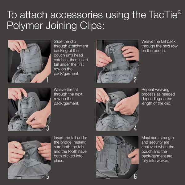 TacTie PJC5 Polymer Joining Clips (Pack of 6) (40% Off AGR) (CLOSEOUT SALE. FINAL SALE.)