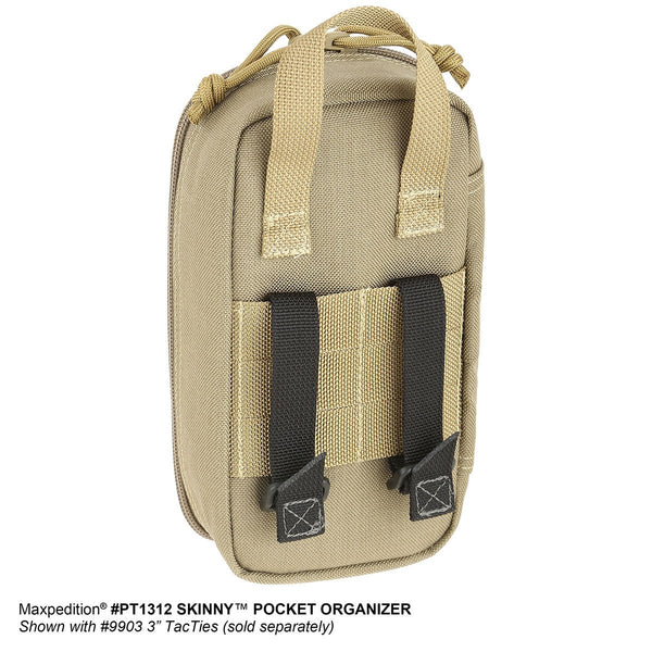 Skinny Pocket Organizer - MAXPEDITION, Tactical Gear, Pouch, Essential, First Aid Kit, Military, CCW, EDC, Everyday Carry, Outdoors, Nature, Hiking, Camping, Police Officer, EMT, Firefighter, Bushcraft, Gear, Travel.