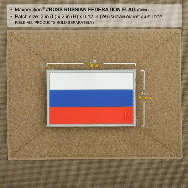 RUSSIAN FEDERATION FLAG PATCH - MAXPEDITION, Patches, Military, CCW, EDC, Tactical, Everyday Carry, Outdoors, Nature, Hiking, Camping, Bushcraft, Gear, Police Gear, Law Enforcement
