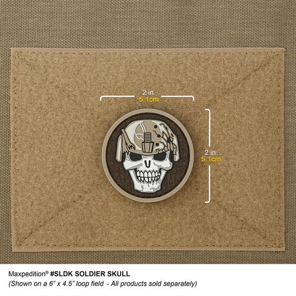 SOLDIER SKULL PATCH - MAXPEDITION, Patches, Military, CCW, EDC, Tactical, Everyday Carry, Outdoors, Nature, Hiking, Camping, Bushcraft, Gear, Police Gear, Law Enforcement