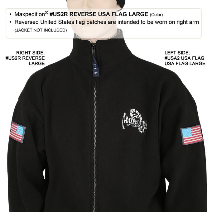 REVERSE USA FLAG PATCH (LARGE) - MAXPEDITION, Patches, Military, CCW, EDC, Tactical, Everyday Carry, Outdoors, Nature, Hiking, Camping, Bushcraft, Gear, Police Gear, Law Enforcement