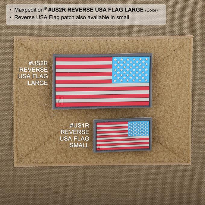 REVERSE USA FLAG PATCH (LARGE) - MAXPEDITION, Patches, Military, CCW, EDC, Tactical, Everyday Carry, Outdoors, Nature, Hiking, Camping, Bushcraft, Gear, Police Gear, Law Enforcement