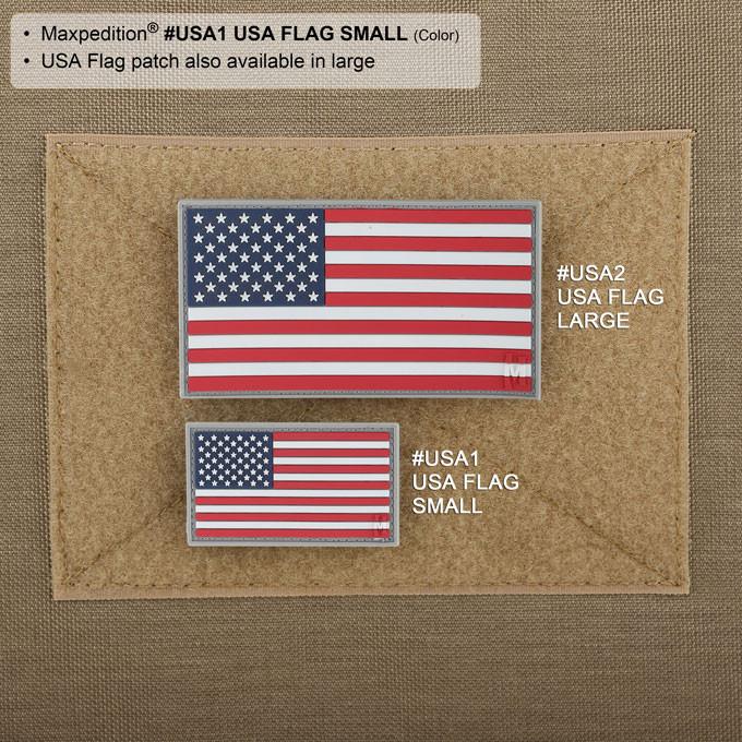 USA FLAG PATCH (SMALL) - MAXPEDITION, Patches, Military, CCW, EDC, Tactical, Everyday Carry, Outdoors, Hiking, Camping, Bushcraft, Gear, Police Gear, Law Enforcement