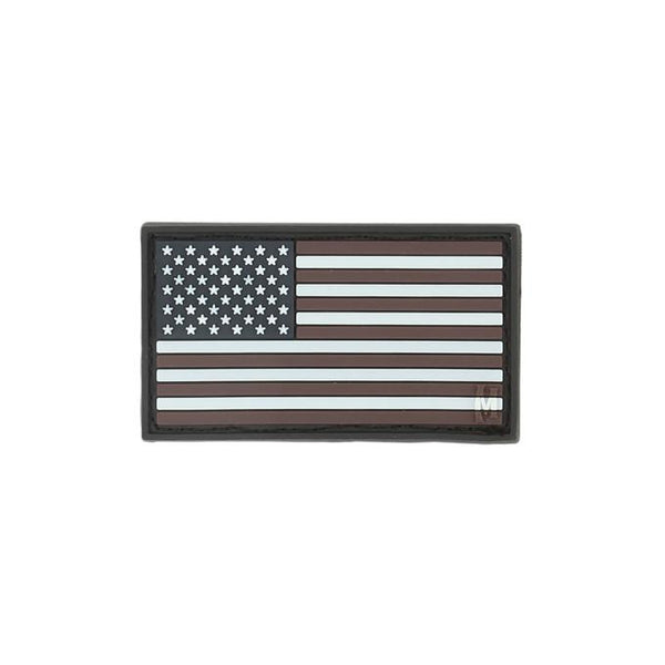 UNITED STATES OF AMERICA FLAG PATCH: Standard Black & Silver Large
