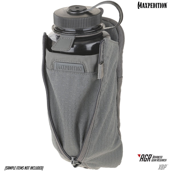 XBP Expandable Bottle Pouch - MAXPEDITION, Water Carrier, Attachable Bottle Carrier, Outdoor, Tactical, Adventure gear, low profile, fits most bottle sizes. 