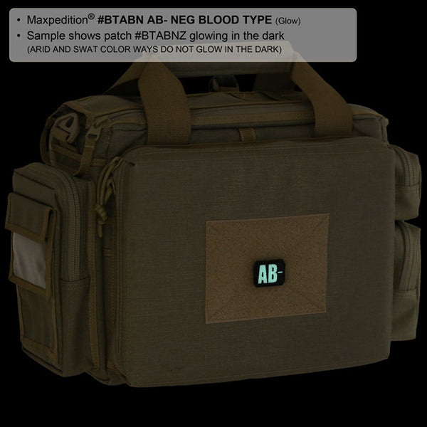 AB- BLOOD TYPE PATCH - MAXPEDITION, Patches, Military, CCW, EDC, Tactical, Everyday Carry, Outdoors, Nature, Hiking, Camping, Bushcraft, Gear, Police Gear, Law Enforcement