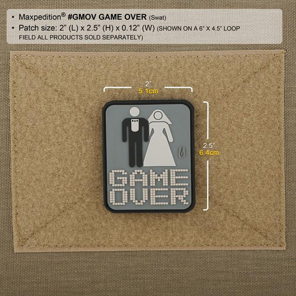 GAME OVER PATCH - MAXPEDITION, Patches, Military, CCW, EDC, Tactical, Everyday Carry, Outdoors, Nature, Hiking, Camping, Bushcraft, Gear, Police Gear, Law Enforcement